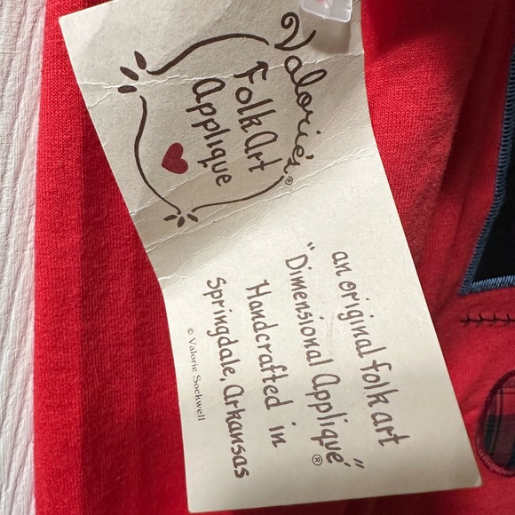 New Handcrafted Teachers Shirt Valorie’s Folk Art Appliqué, Size L - Picture 4 of 14